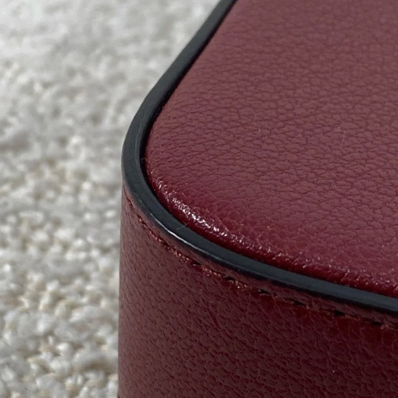 Authentic Pre-Owned Dior Medium Saddle Pouch with Chain Burgundy Goatskin - Picture 7 of 16